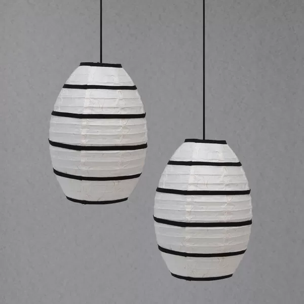 Creative CoOp Handmade Paper Pendant Lantern Lamp Set of 2 Dcor Multicolored 2