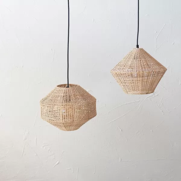 Creative CoOp Handwoven Rattan Ceiling Light Natural 12quot L x 12quot W x 9quot H12L x 12W x 10H