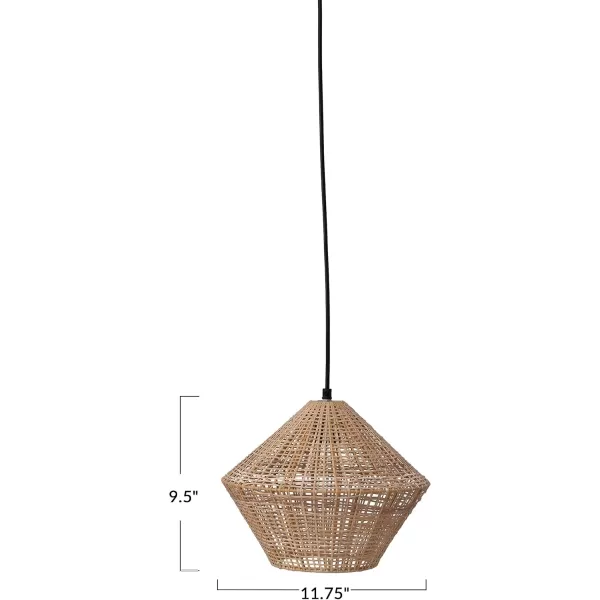 Creative CoOp Handwoven Rattan Ceiling Light Natural 12quot L x 12quot W x 9quot H12L x 12W x 10H
