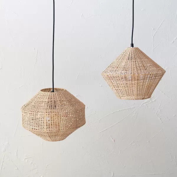 Creative CoOp Handwoven Rattan Ceiling Light Natural 12quot L x 12quot W x 9quot H12L x 12W x 9H