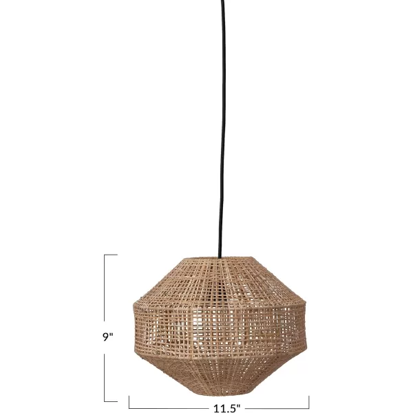 Creative CoOp Handwoven Rattan Ceiling Light Natural 12quot L x 12quot W x 9quot H12L x 12W x 9H