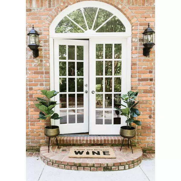 Creative CoOp I Hope You Brought Wine Coir Doormat 32quot L x 16quot W x 1quot H NaturalBlack