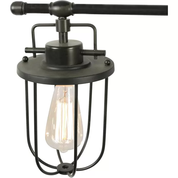 Creative CoOp Industrial Metal Cage 3 Light Black Wall Sconce