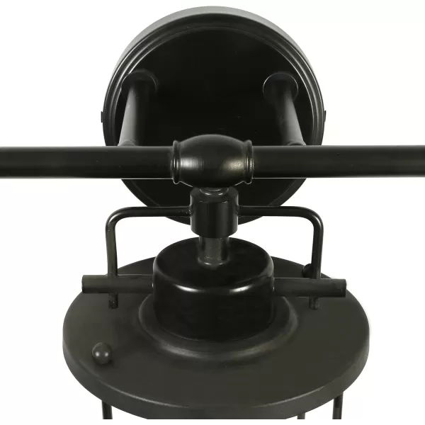 Creative CoOp Industrial Metal Cage 3 Light Black Wall Sconce