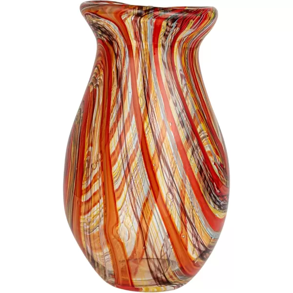 Creative CoOp Kaleidoscope Handmade Art Glass Vase Multicolor