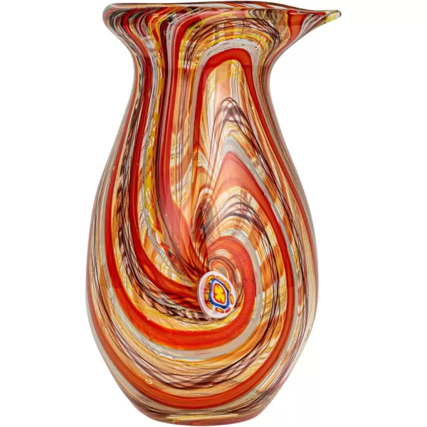 Creative CoOp Kaleidoscope Handmade Art Glass Vase Multicolor