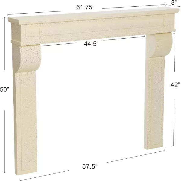 Creative CoOp Lodge Fireplace Mantel Distressed CreamDistressed Cream