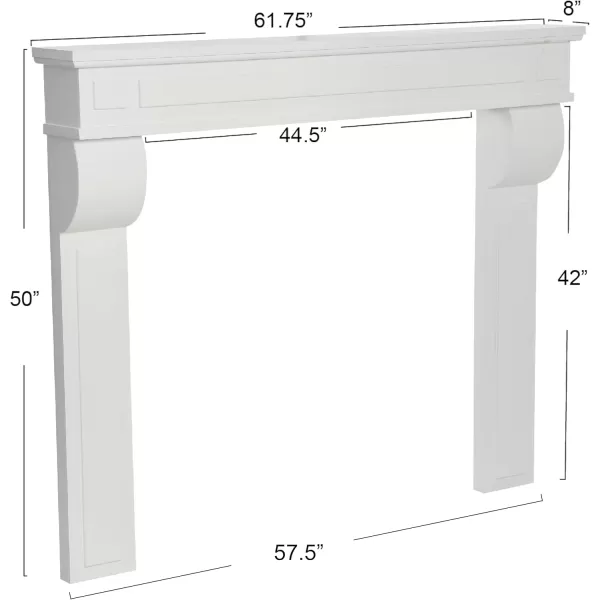 Creative CoOp Lodge Fireplace Mantel Distressed CreamWhite