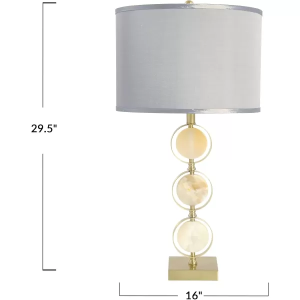 Creative CoOp Marble ampamp Metal Natural Linen Shade Table LampNatural