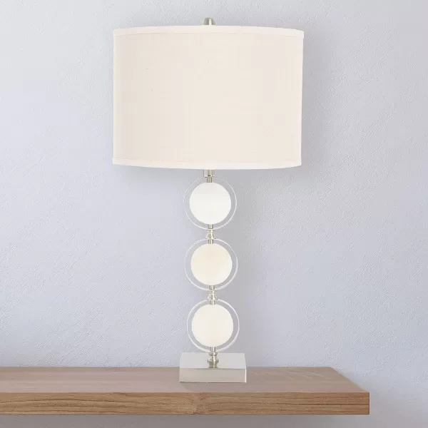 Creative CoOp Marble ampamp Metal Natural Linen Shade Table LampSilver