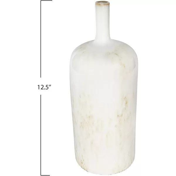 Creative CoOp Medium Cream Stoneware Green Accents ampamp Reactive Glaze Finish Each one Will Vary Vases WhiteLarge