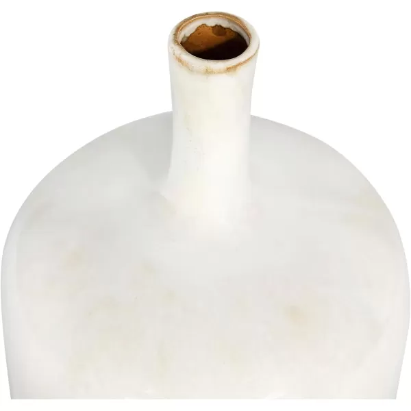 Creative CoOp Medium Cream Stoneware Green Accents ampamp Reactive Glaze Finish Each one Will Vary Vases WhiteMedium