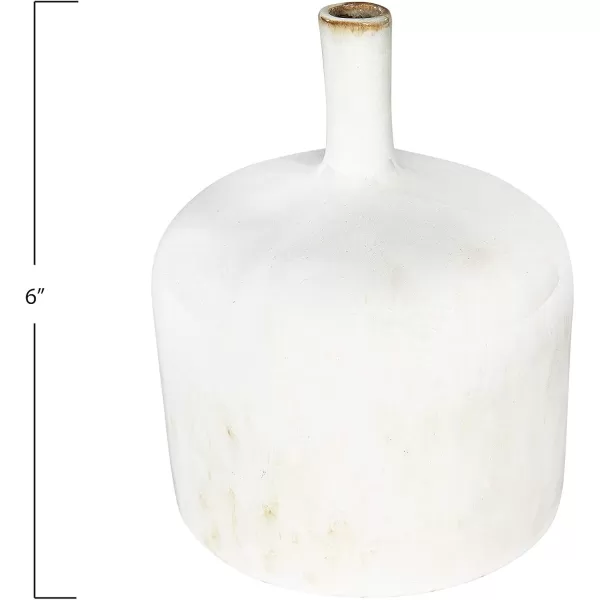 Creative CoOp Medium Cream Stoneware Green Accents ampamp Reactive Glaze Finish Each one Will Vary Vases WhiteSmall
