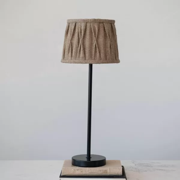 Creative CoOp Metal Jute Shade Set of 2 Black and Natural Table Lamp
