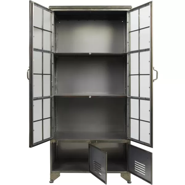 Creative CoOp Metal Shelves ampamp 4 Doors Cabinets and Shelf Units WhiteDistressed Black