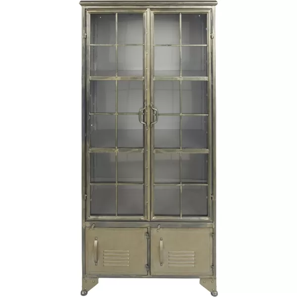 Creative CoOp Metal Shelves ampamp 4 Doors Cabinets and Shelf Units WhiteDistressed Black