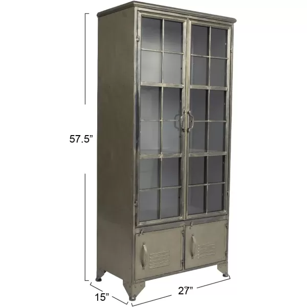 Creative CoOp Metal Shelves ampamp 4 Doors Cabinets and Shelf Units WhiteDistressed Black