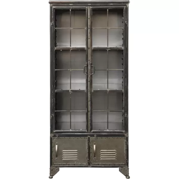 Creative CoOp Metal Shelves ampamp 4 Doors Cabinets and Shelf Units WhiteDistressed Black