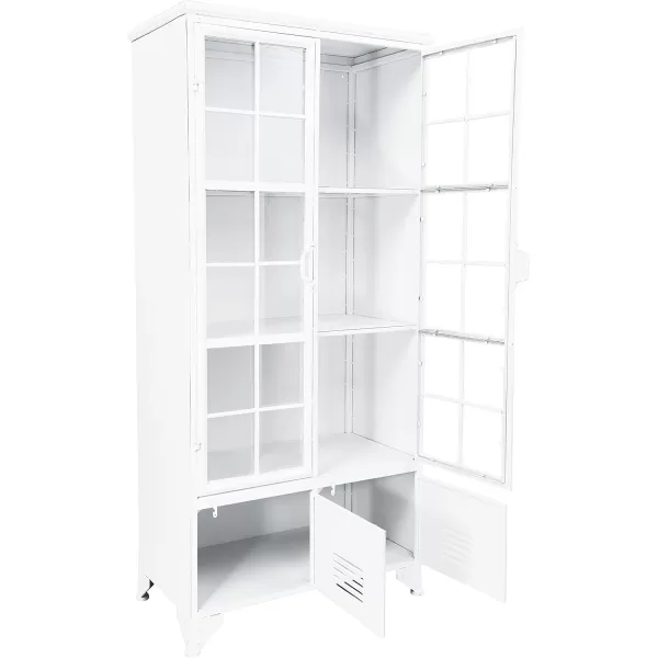 Creative CoOp Metal Shelves ampamp 4 Doors Cabinets and Shelf Units WhiteWhite