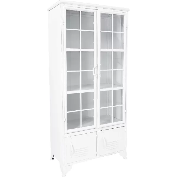 Creative CoOp Metal Shelves ampamp 4 Doors Cabinets and Shelf Units WhiteWhite