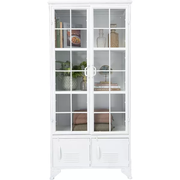 Creative CoOp Metal Shelves ampamp 4 Doors Cabinets and Shelf Units WhiteWhite