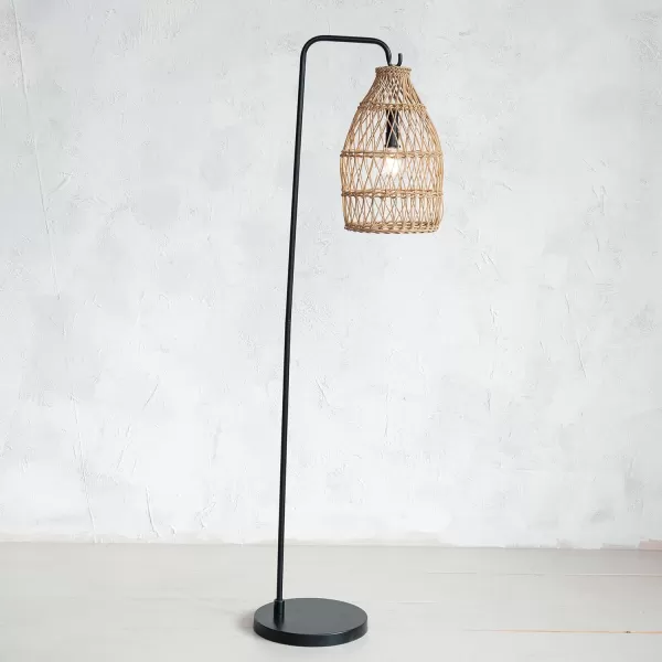 Creative CoOp Metal and Plastic Portable Floor Lamp Black