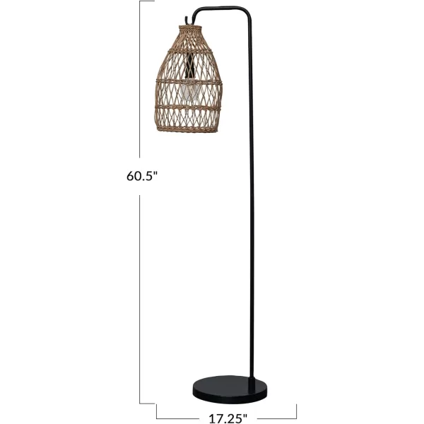 Creative CoOp Metal and Plastic Portable Floor Lamp Black