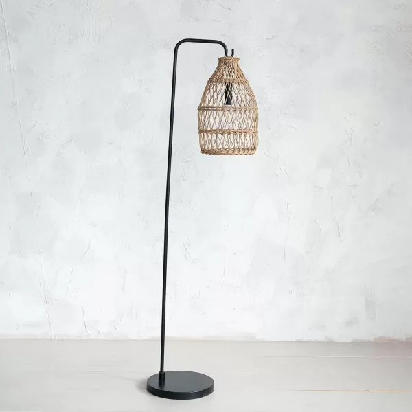 Creative CoOp Metal and Plastic Portable Floor Lamp Black