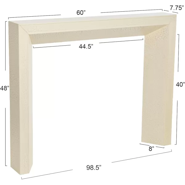 Creative CoOp Modern Fireplace Mantel WhiteDistressed Cream