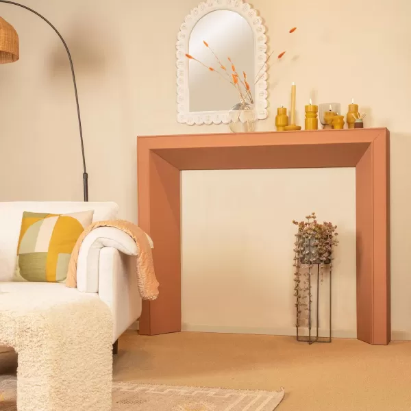 Creative CoOp Modern Fireplace Mantel WhiteWhite