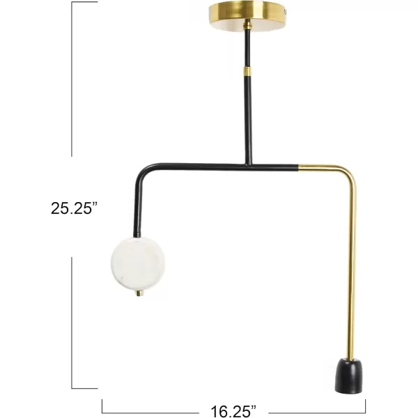 Creative CoOp Modern Lamp Minimalist Geometric Kitchen Lighting Pendant Gold and Marble