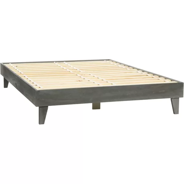 Creative CoOp Modern Platform Queen Bed 62quot L x 82quot W x 14quot H BlackCharcoal