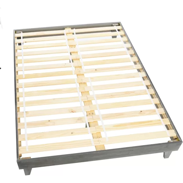 Creative CoOp Modern Platform Queen Bed 62quot L x 82quot W x 14quot H BlackCharcoal