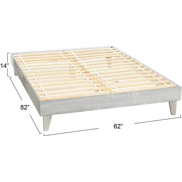 Creative CoOp Modern Platform Queen Bed 62quot L x 82quot W x 14quot H BlackWhite
