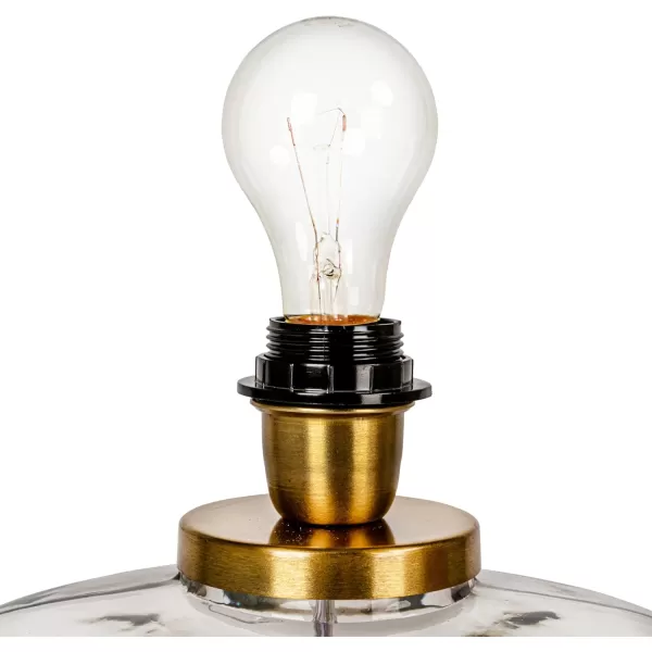 Creative CoOp Modern Table Lamp with Glass Base and Velvet Shade Mustard Yellow
