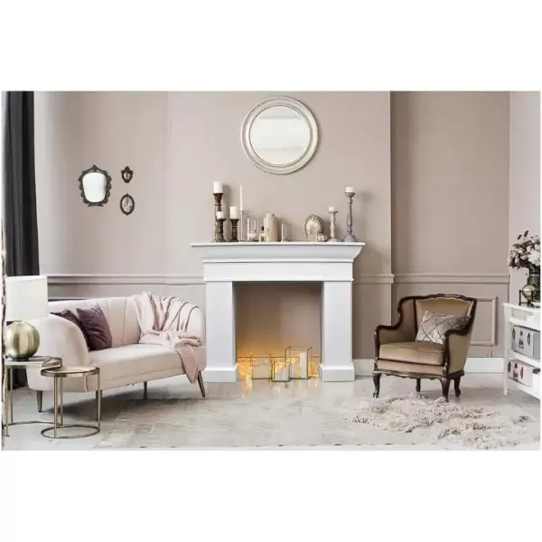 Creative CoOp Monolith Fireplace Mantel Dark Walnut FinishWhite