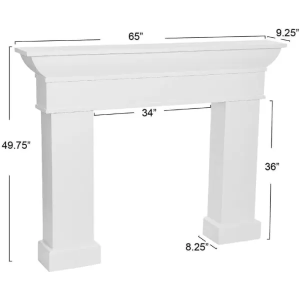 Creative CoOp Monolith Fireplace Mantel Dark Walnut FinishWhite