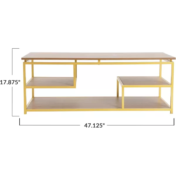 Creative CoOp MultiTiered Coffee Table Natural and Gold