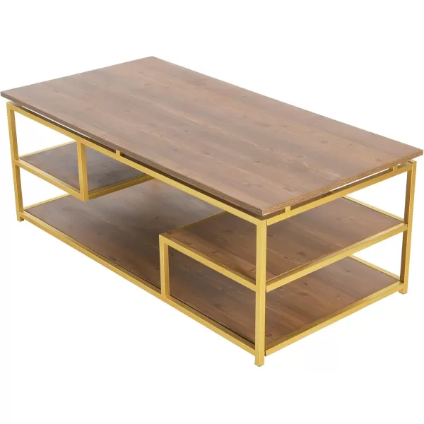 Creative CoOp MultiTiered Coffee Table Natural and Gold
