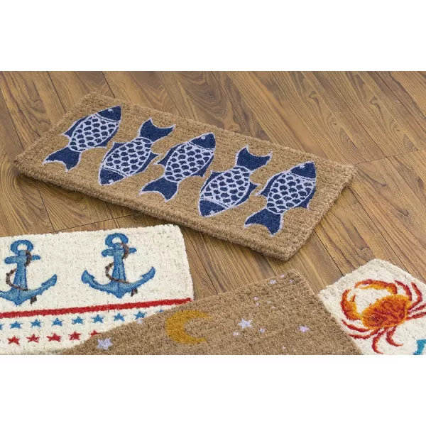 Creative CoOp Natural Coir Doormat with Fish Images