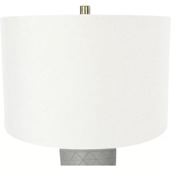 Creative CoOp Raw Concrete Imprinted Diamond Design and Metal Accents Table Lamp GreyGray