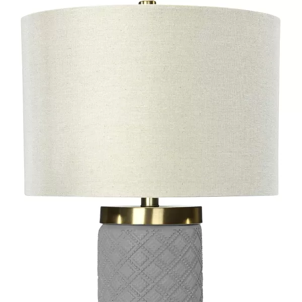 Creative CoOp Raw Concrete Imprinted Diamond Design and Metal Accents Table Lamp GreyGray