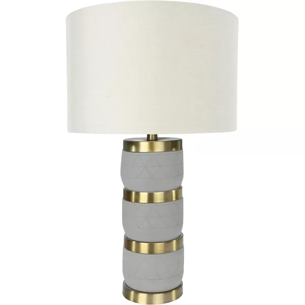 Creative CoOp Raw Concrete Imprinted Diamond Design and Metal Accents Table Lamp GreyGray