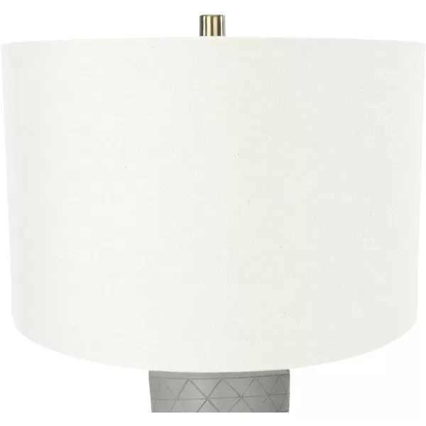 Creative CoOp Raw Concrete Imprinted Diamond Design and Metal Accents Table Lamp GreyGray