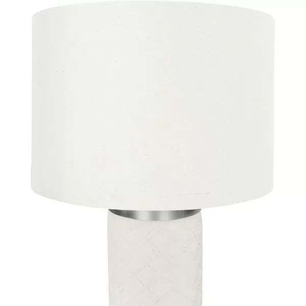 Creative CoOp Raw Concrete Imprinted Diamond Design and Metal Accents Table Lamp GreyLight Gray