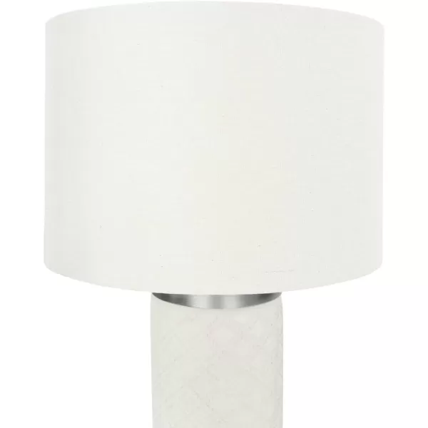 Creative CoOp Raw Concrete Imprinted Diamond Design and Metal Accents Table Lamp GreyLight Gray