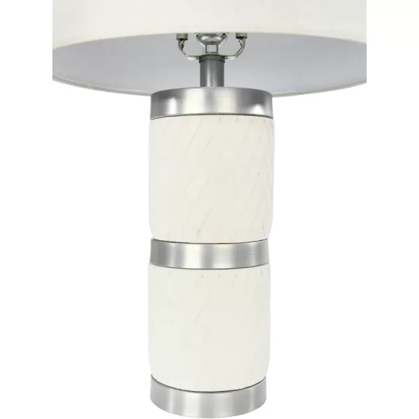 Creative CoOp Raw Concrete Imprinted Diamond Design and Metal Accents Table Lamp GreyLight Gray