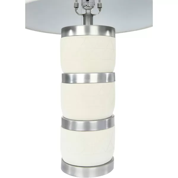 Creative CoOp Raw Concrete Imprinted Diamond Design and Metal Accents Table Lamp GreyLight Gray