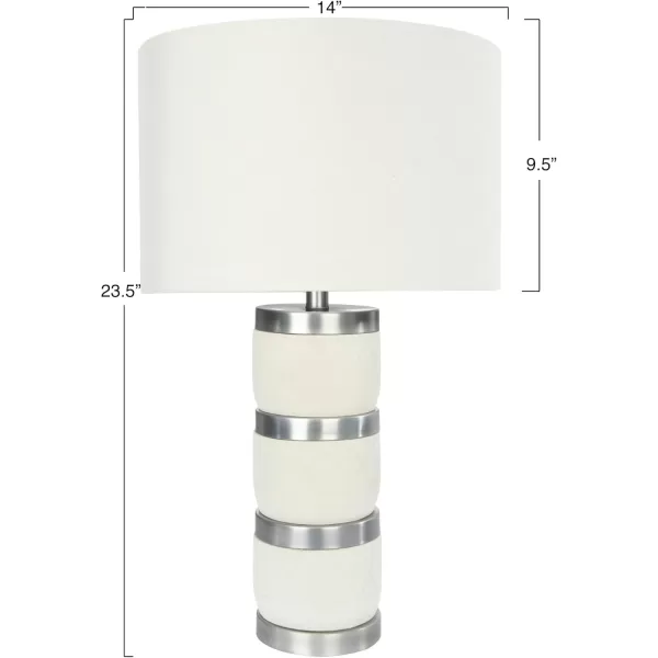 Creative CoOp Raw Concrete Imprinted Diamond Design and Metal Accents Table Lamp GreyLight Gray