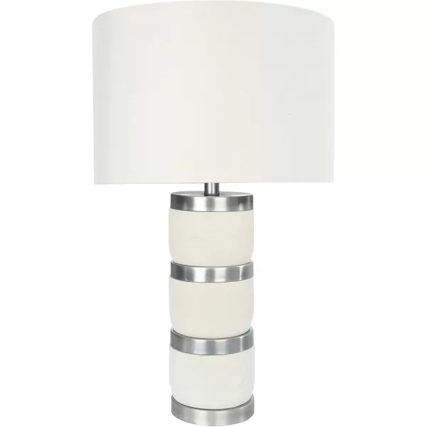 Creative CoOp Raw Concrete Imprinted Diamond Design and Metal Accents Table Lamp GreyLight Gray
